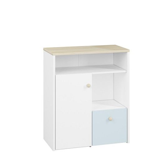 EMPOLI 10 komoda, bílá/buk