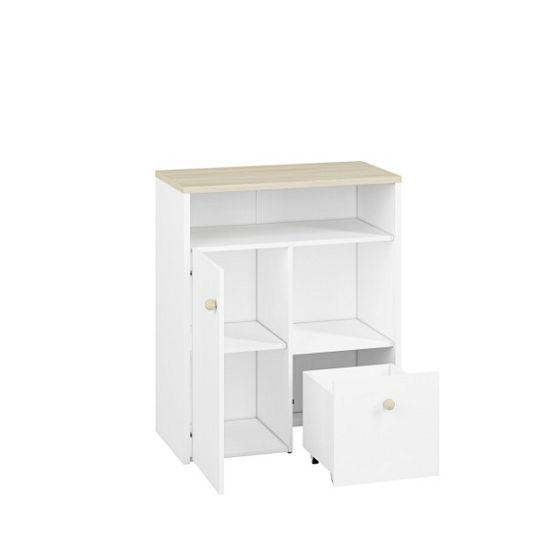 EMPOLI 10 komoda, bílá/buk