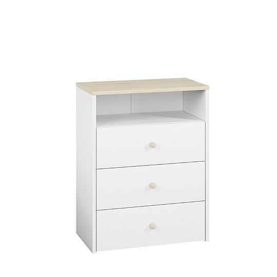 EMPOLI 11 komoda, bílá/buk