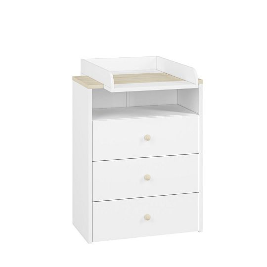 EMPOLI 11 komoda, bílá/buk