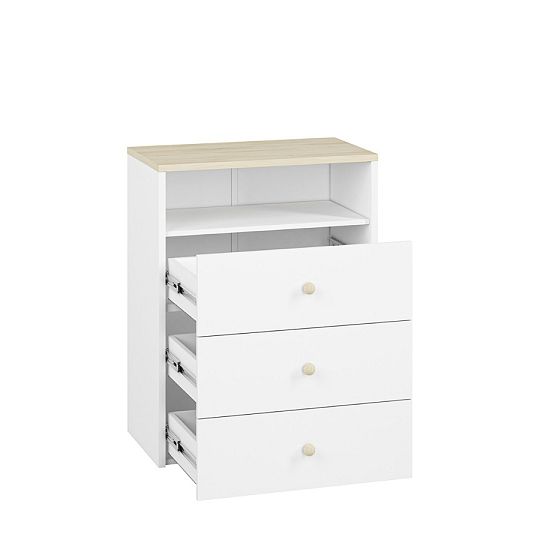 EMPOLI 11 komoda, bílá/buk