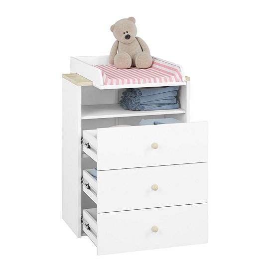 EMPOLI 11 komoda, bílá/buk