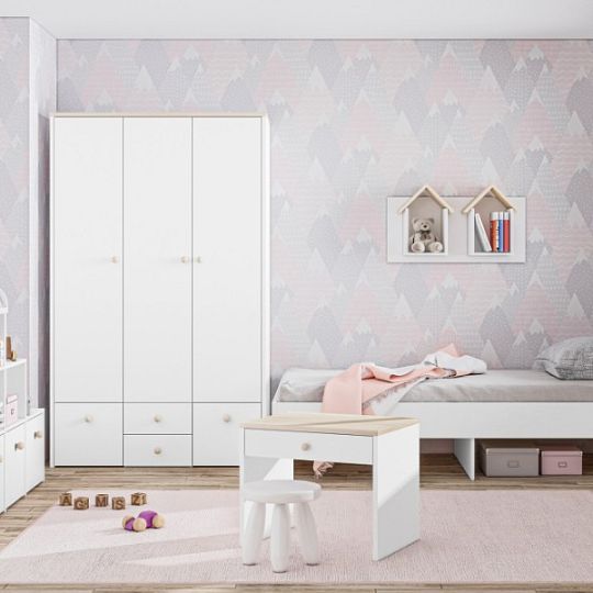 EMPOLI 11 komoda, bílá/buk