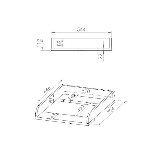 EMPOLI 07 přebalovací pult, bílá