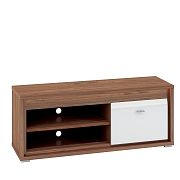 DAFNE 10 tv stolek, ořech/bílá lesk/lišta ořech