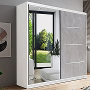 BENEDIKT šatní skříň, bílá/beton silk