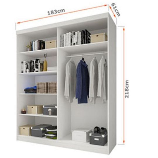 BENEDIKT šatní skříň, bílá/beton silk