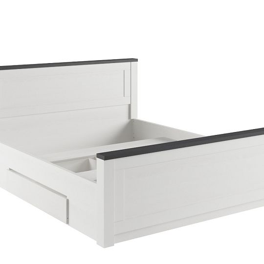 Nicea postel 180, jasan bílý/dub mořený tmavý