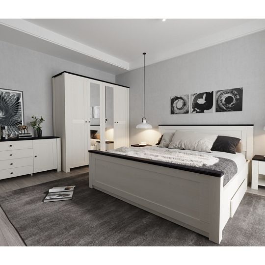 Nicea postel 180, jasan bílý/dub mořený tmavý