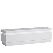 CANTUS 2S televizní stolek, bílá/bílá lesk