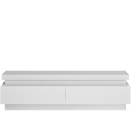 CANTUS 2S televizní stolek, bílá/bílá lesk