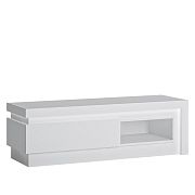 CANTUS 1S televizní stolek, bílá/bílá lesk