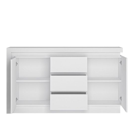 CANTUS komoda 2D3S, bílá/bílá lesk