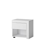 CANTUS 1S noční stolek, pravá, bílá/bílá lesk