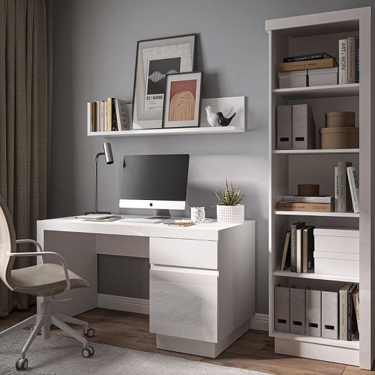 CANTUS regál levý, bílá/bílá lesk