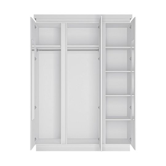 CANTUS 3D šatní skříň, bílá/bílá lesk