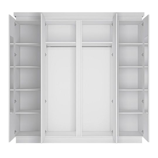 CANTUS 4D šatní skříň, bílá/bílá lesk