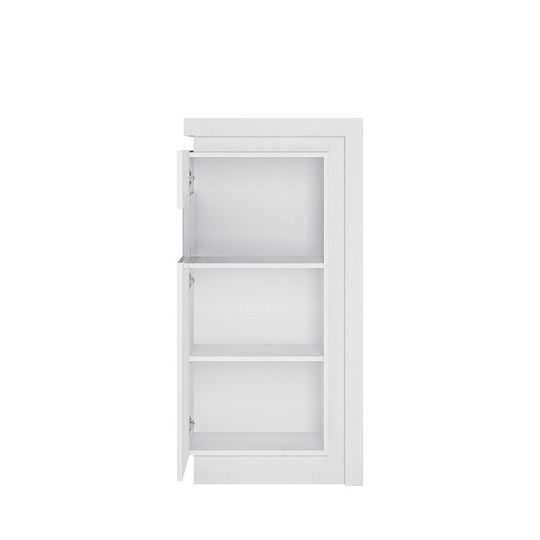 CANTUS 02L vitrína 124, bílá/bílá lesk