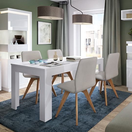 CANTUS 02L vitrína 124, bílá/bílá lesk