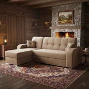 OLIVIA rohová sedací souprava, pravá, světle hnědá Monolith 09