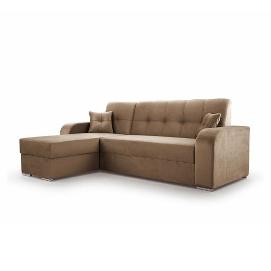 OLIVIA rohová sedací souprava, pravá, světle hnědá Monolith 09
