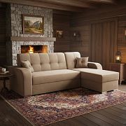 OLIVIA rohová sedací souprava, levá, světle hnědá Monolith 09