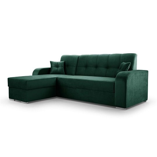 OLIVIA rohová sedací souprava, pravá, tmavě zelená Monolith 37