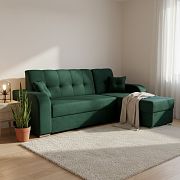 OLIVIA rohová sedací souprava, levá, tmavě zelená Monolith 37