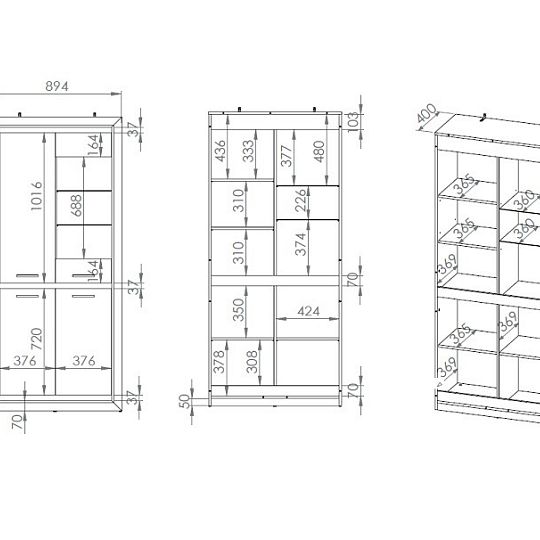BENITO NEW 2501 široká vitrína, dub lefkas/černá