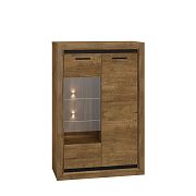 BENITO NEW 2601 vitrína nízká, dub lefkas/černá