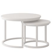 TRENTO konferenční stolek 2 kusy, bílá/bílý kov