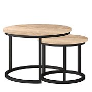 TRENTO konferenční stolek 2 kusy, dub sonoma/černý kov