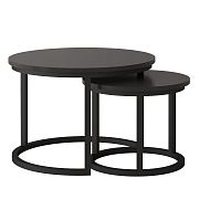 TRENTO konferenční stolek 2 kusy, černá/černý kov