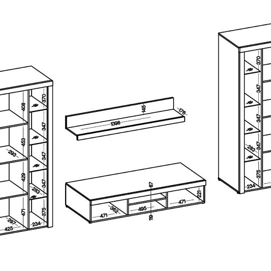 ROBBEN XL obývací stěna, old style/matera
