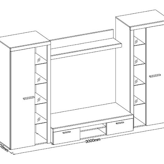 ROBBEN XL obývací stěna, old style/matera