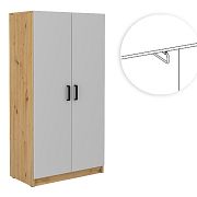 MAXIMUS 108 šatní skříň, dub artisan/šedá