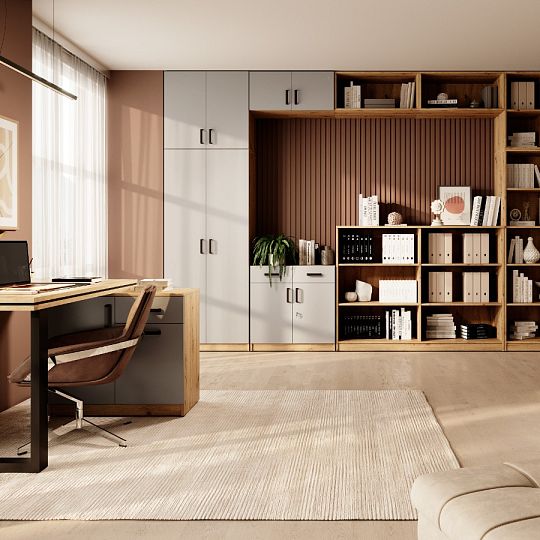 MAXIMUS 108 šatní skříň, dub artisan/šedá