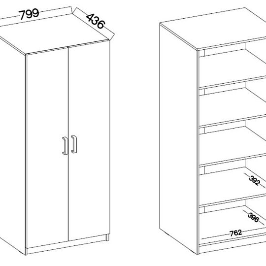 MAXIMUS 111 vysoká policová skříň, dub artisan