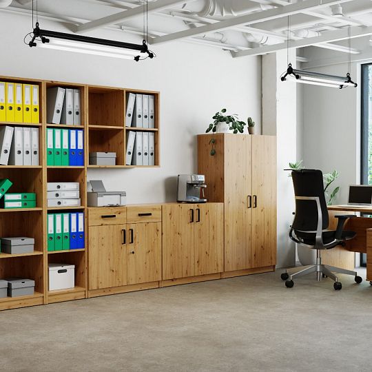 MAXIMUS 111 vysoká policová skříň, dub artisan