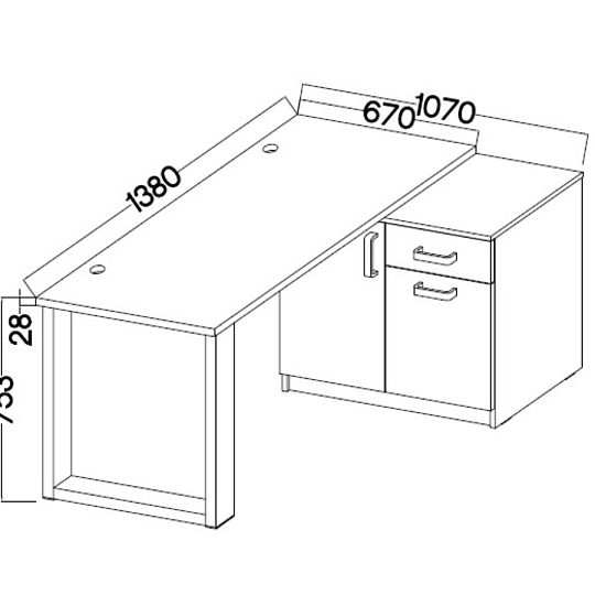 MAXIMUS 130 psací stůl, dub artisan/šedá