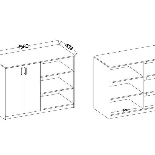 MAXIMUS 850 komoda s regálem, šedá/dub artisan