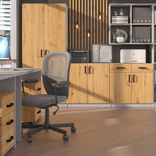 MAXIMUS 850 komoda s regálem, šedá/dub artisan