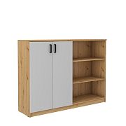 MAXIMUS 850 komoda s regálem, dub artisan/šedá