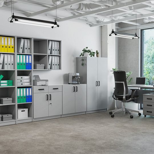 MAXIMUS 850 komoda s regálem, šedá