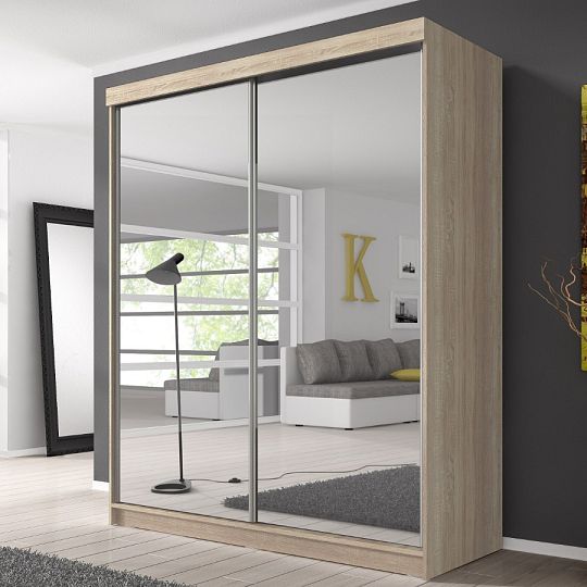 Murphy 20 šatní skříň 180, dub sonoma/zrcadlo