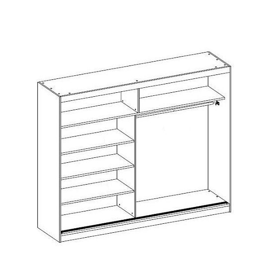 MURPHY 20 šatní skříň 200, černá/zrcadlo