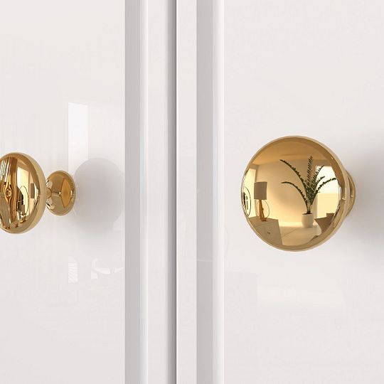 Goldie 01 Šatní skříň 2D1S, bílá mat/bílý lesk