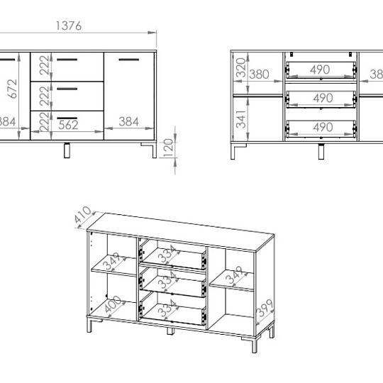 NADIA 12 komoda, dub artisan