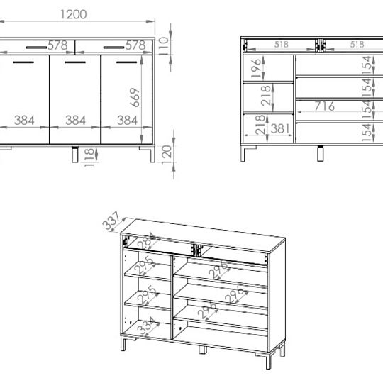 NADIA 14 komoda, dub artisan
