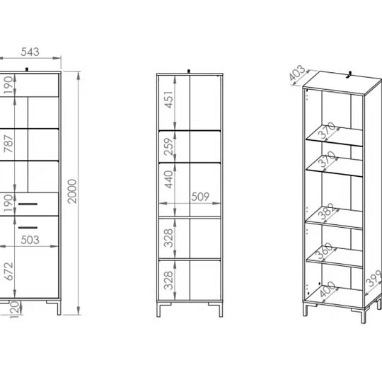 NADIA 18 vitrína, dub artisan